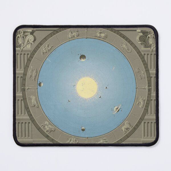 Aperçu de l'œuvre Système solaire vintage et carte céleste (1880) ancien atlas d'astrologie créée et vendue par BravuraMedia.
