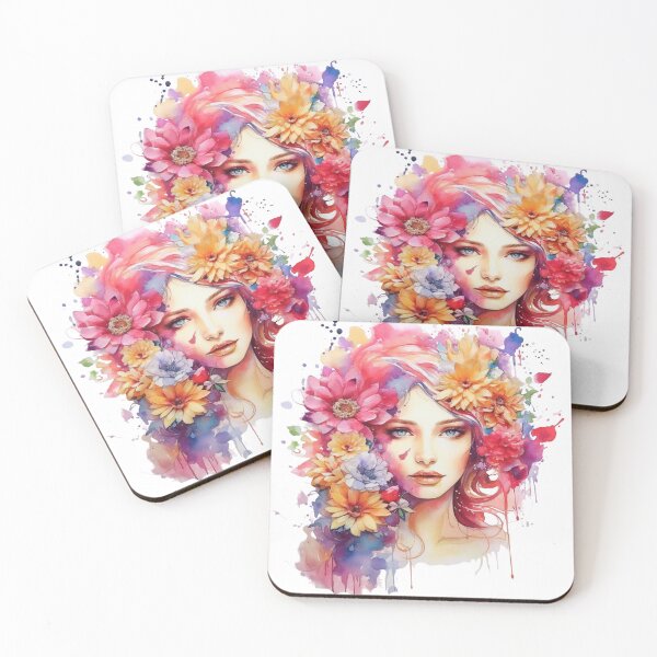 Item preview, Beautiful Watercolor Woman in flowers designed and sold by SaikoDesigns.