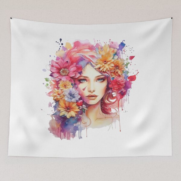 Item preview, Beautiful Watercolor Woman in flowers designed and sold by SaikoDesigns.