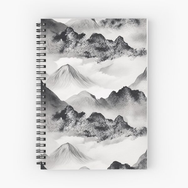Artikelvorschau, Seamless pattern of mountains in minimalist drawing in Japanese ink and wash techniques entworfen und verkauft von SeamlessGuru.