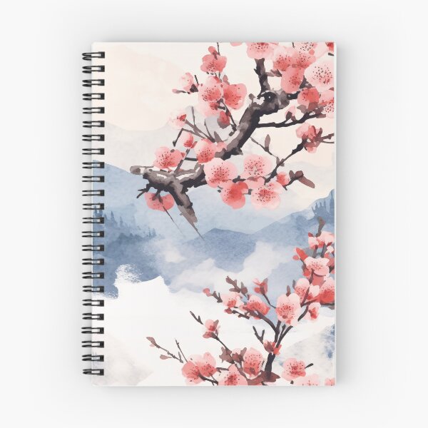 Item preview, Seamless pattern of Sakura in minimalist drawing Japanese technique designed and sold by SeamlessGuru.