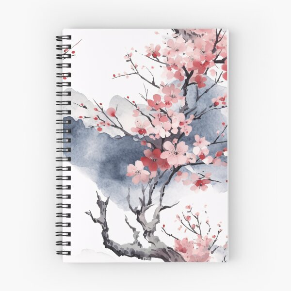 Item preview, Seamless pattern of Sakura in minimalist drawing Japanese technique designed and sold by SeamlessGuru.