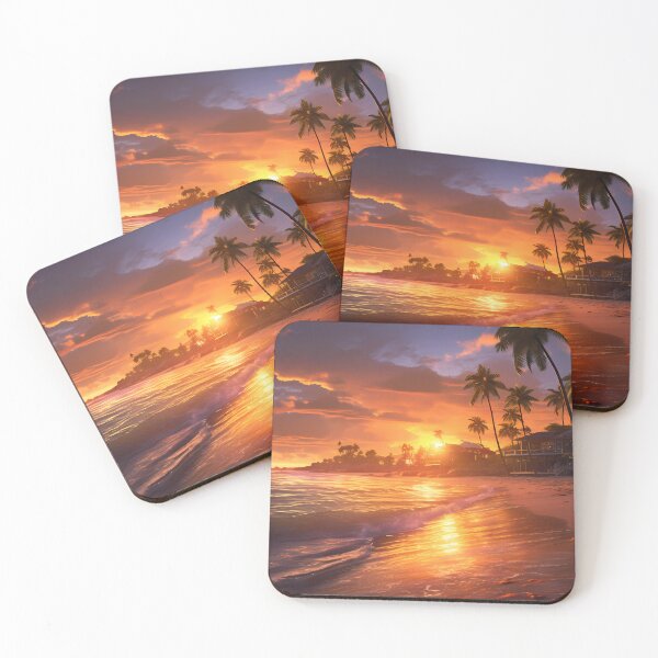 Item preview, Photorealistic Beach Sunset VII designed and sold by StudioOfAiArts.