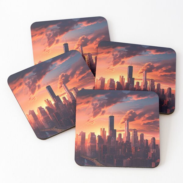 Item preview, Modern City Skyline at Sunset designed and sold by StudioOfAiArts.