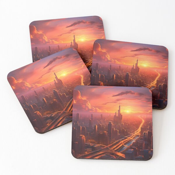 Item preview, Modern City Skyline at Sunset IV designed and sold by StudioOfAiArts.