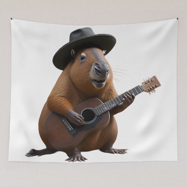 Item preview, Guitar Strumming Capybara designed and sold by MTJ-Mushrooms.