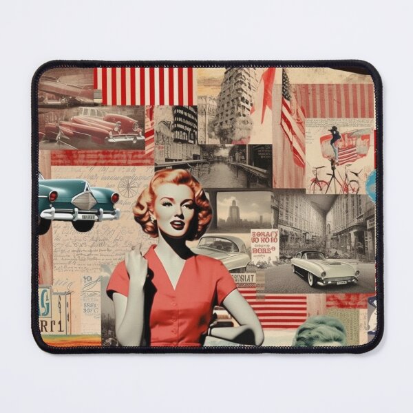 Item preview, America Beauty Retro Vintage Patchwork Collage Pattern of Americana designed and sold by BrandonArtWorld.