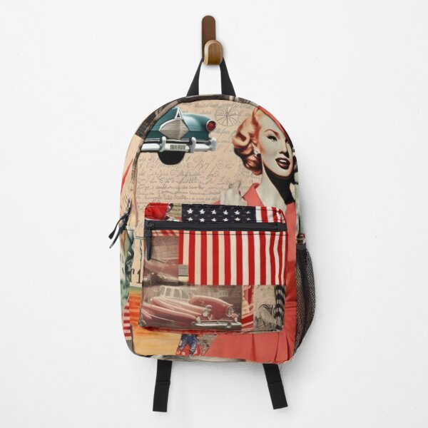Item preview, America Beauty Retro Vintage Patchwork Collage Pattern of Americana designed and sold by BrandonArtWorld.