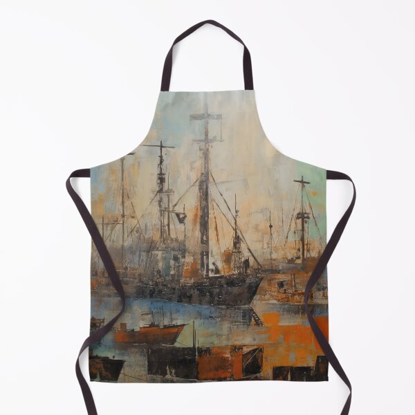 Item preview, Vintage Industrial Seaport - Nostalgic Maritime Hub designed and sold by Michael Bollin.