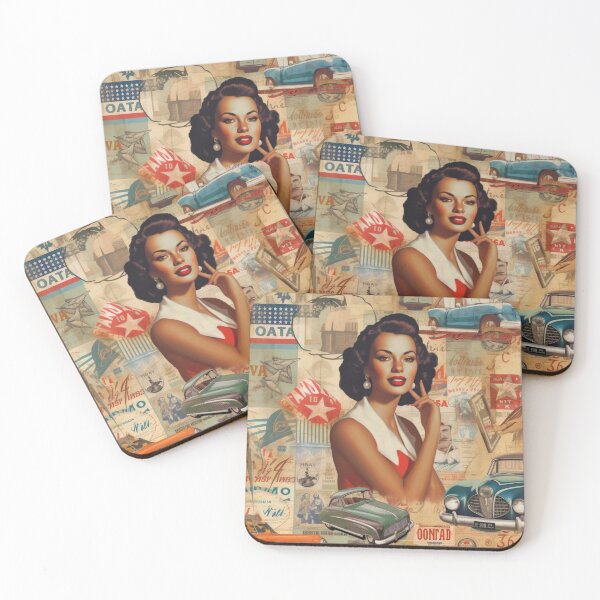 Item preview, America Beauty Retro Vintage Patchwork Collage Pattern of Americana designed and sold by BrandonArtWorld.
