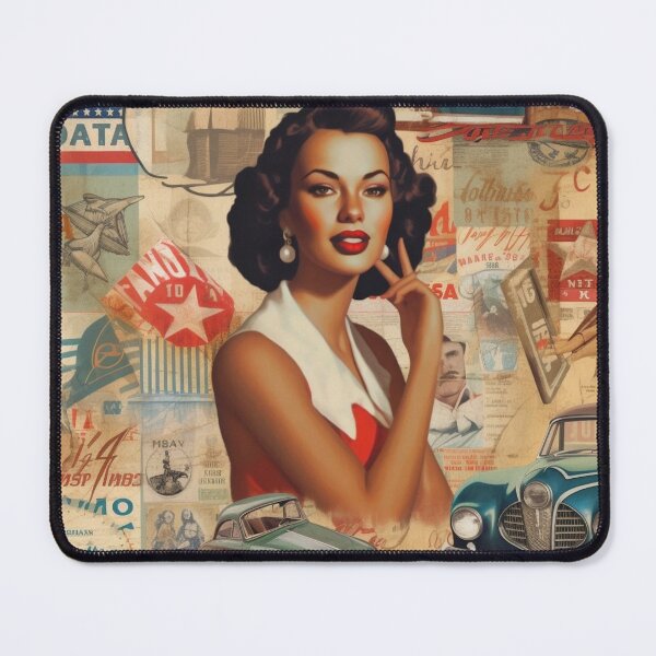 Item preview, America Beauty Retro Vintage Patchwork Collage Pattern of Americana designed and sold by BrandonArtWorld.