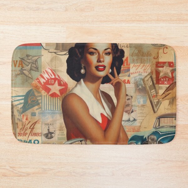 Item preview, America Beauty Retro Vintage Patchwork Collage Pattern of Americana designed and sold by BrandonArtWorld.