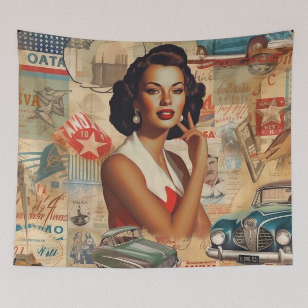 Item preview, America Beauty Retro Vintage Patchwork Collage Pattern of Americana designed and sold by BrandonArtWorld.