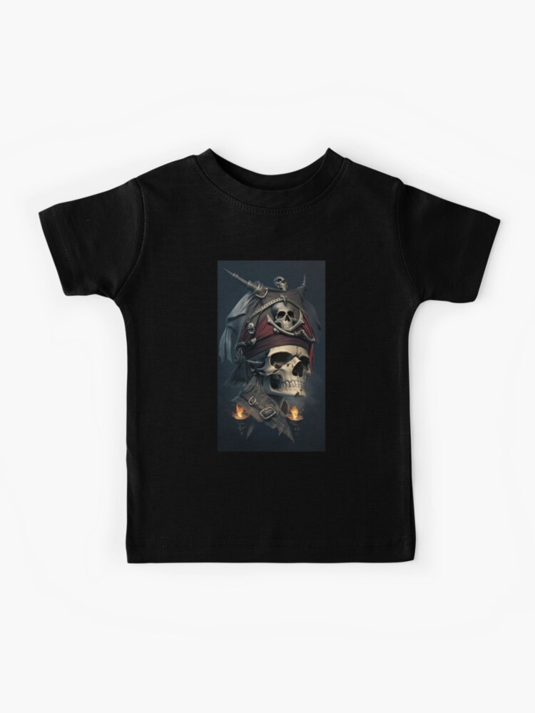 Kinder T-Shirt mit Pirat Totenkopf Jolly Roger Kostüm Geschenk von  Macphisto71