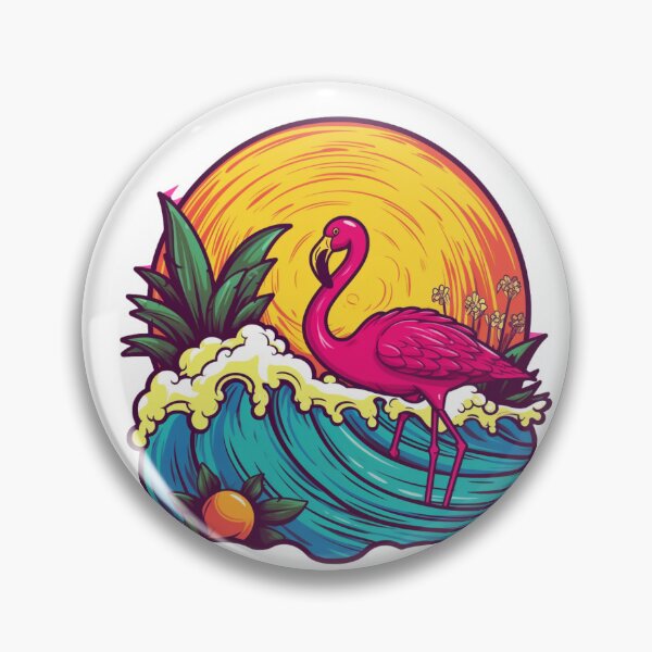 Item preview, summer patterns with flamingos and pineapples designed and sold by printiesart.