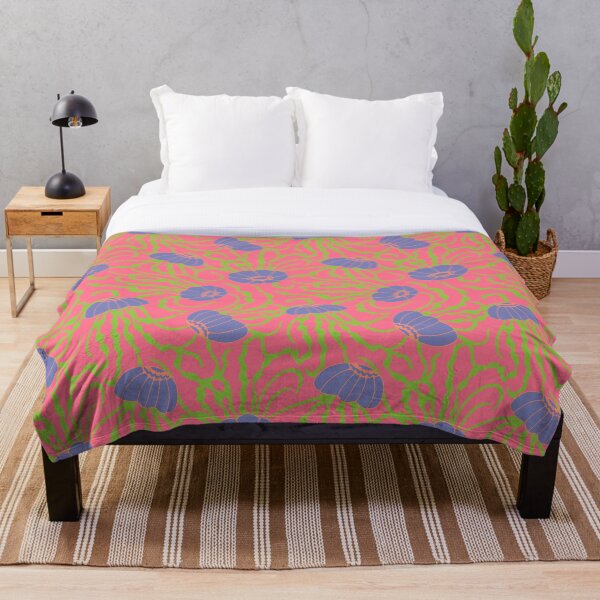 Item preview, JELLIES Gently Swimming Jellyfish Coastal Ocean Undersea Aquarium Sea Creatures in 1970s Retro Purple Green on Hot Pink - UnBlink Studio by Jackie Tahara designed and sold by Jackie Tahara of UnBlink Studio.
