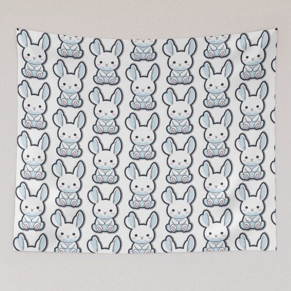 Item preview, Minimalist Doodle Cute White Baby Rabbit designed and sold by StudioDBT.