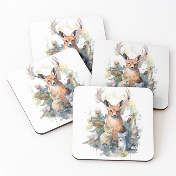 Item preview, Watercolor Wildlife Forest Animals in the woods designed and sold by SaikoDesigns.