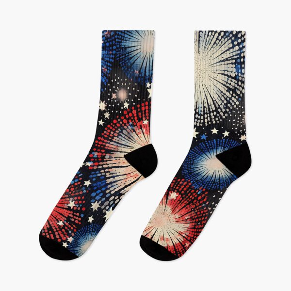 Item preview, 4th of July Red White and Blue firework pattern 3 designed and sold by ZombiOctopi.