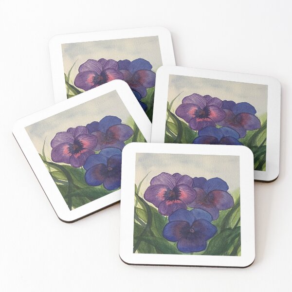Item preview, Three Pansies designed and sold by Lisa Neuman Watercolors.