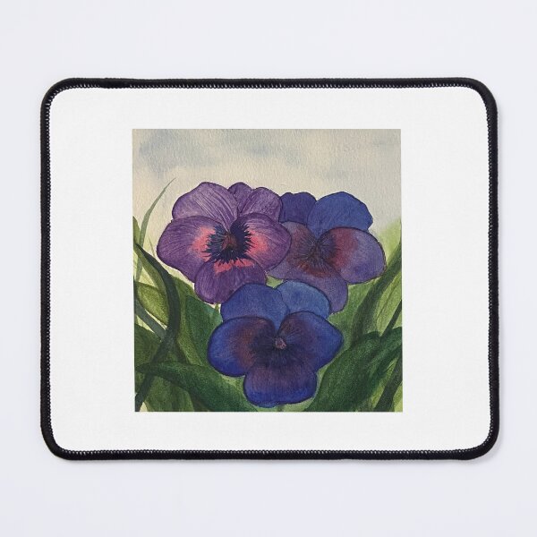 Item preview, Three Pansies designed and sold by Lisa Neuman Watercolors.