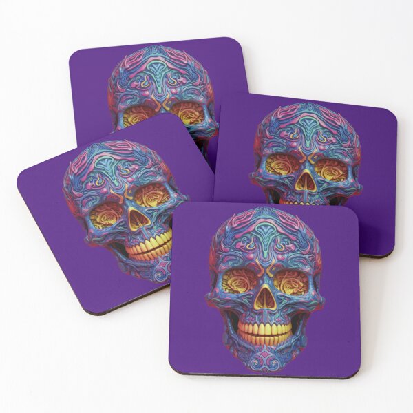 Item preview, Textured Enigma: Intricate Sugar Skull Sticker designed and sold by BlahNM505.