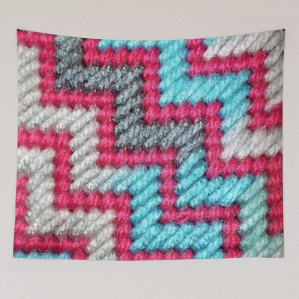 Item preview, Yarn Art (pink, turquoise, white, and grey) designed and sold by Scott and Mary Schneider art_photography.