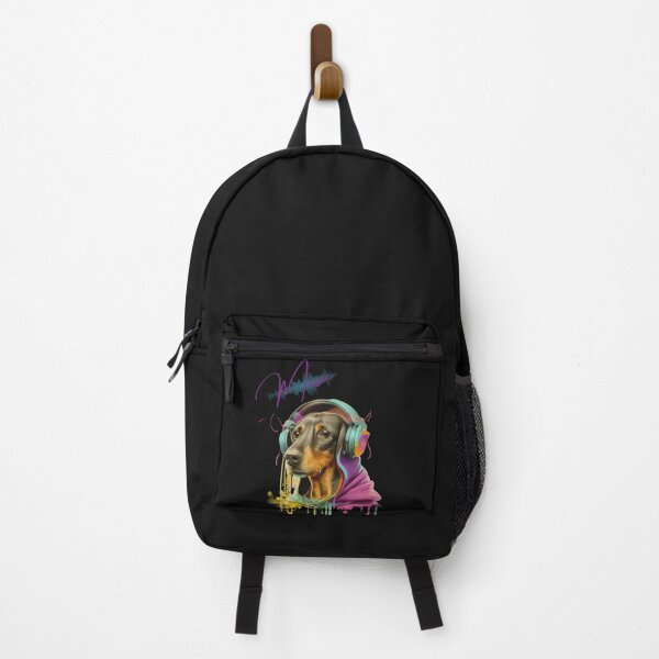 Item preview, The design features a dachshund dog wearing a pair of sleek headphones.  designed and sold by varodesign.