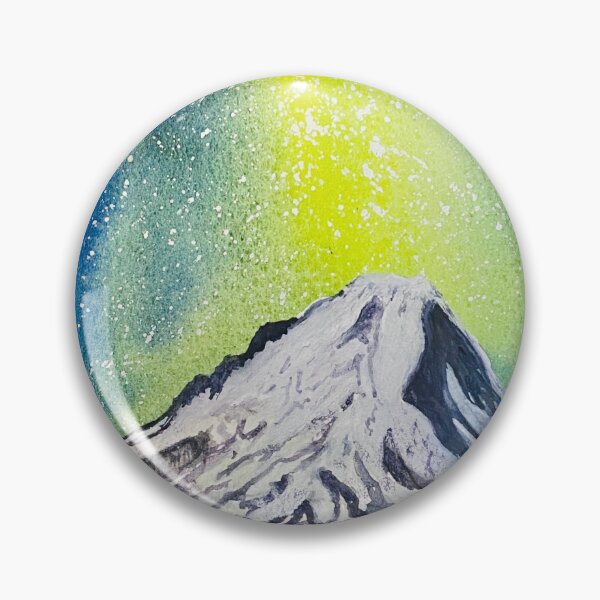 Item preview, Mt Hood with Northern Lights designed and sold by Lisa Neuman Watercolors.