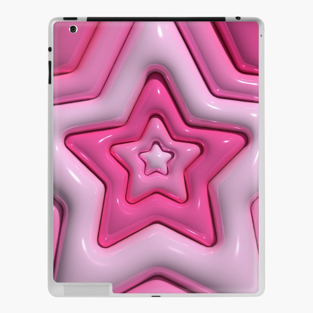 Pink Star 3D Bubble Pattern Y2K Aesthetic iPad Case & Skin for