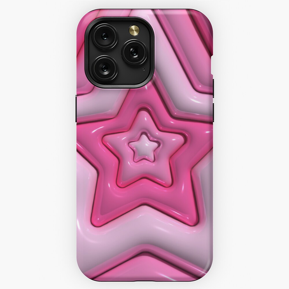 Pink Star 3D Bubble Pattern Y2K Aesthetic | Sticker