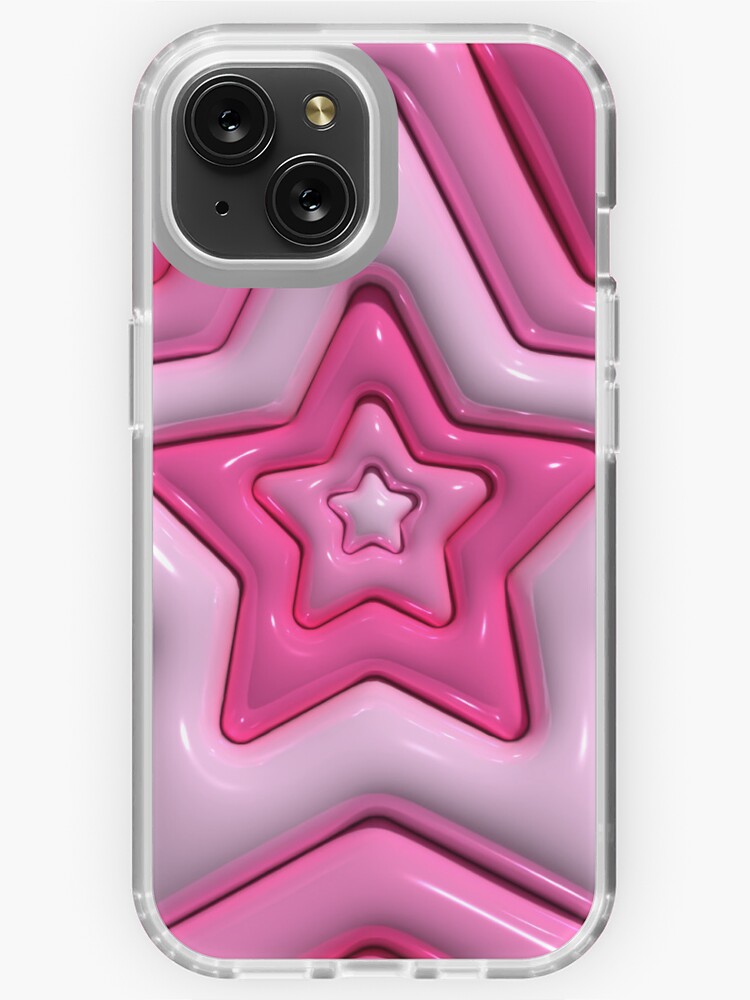 Pink Star 3D Bubble Pattern Y2K Aesthetic