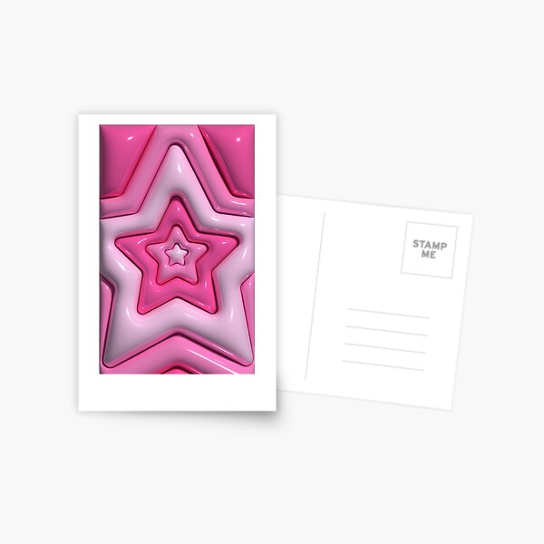 Pink Star 3D Bubble Pattern Y2K Aesthetic | Poster