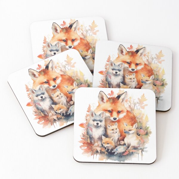 Item preview, Watercolor Forest Foxes in the woods designed and sold by SaikoDesigns.