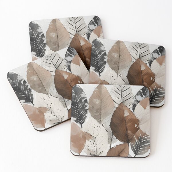Item preview, Boho style oversized leaves designed with neutral colors for any environment designed and sold by Justteesme.