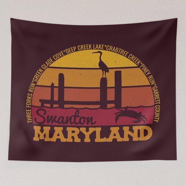 Item preview, Swanton Maryland Sunset Retro Vintage Local Pride Logo designed and sold by CRHPOD20.