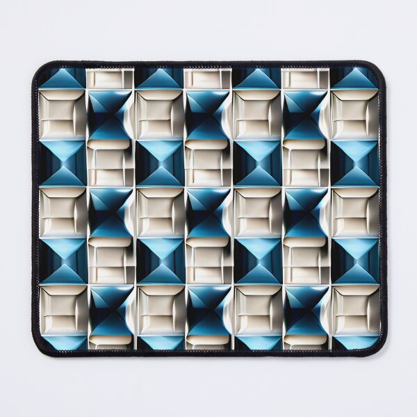 Item preview, Square Seamless Fabric Pattern Blue & Black Squares designed and sold by ptosis.