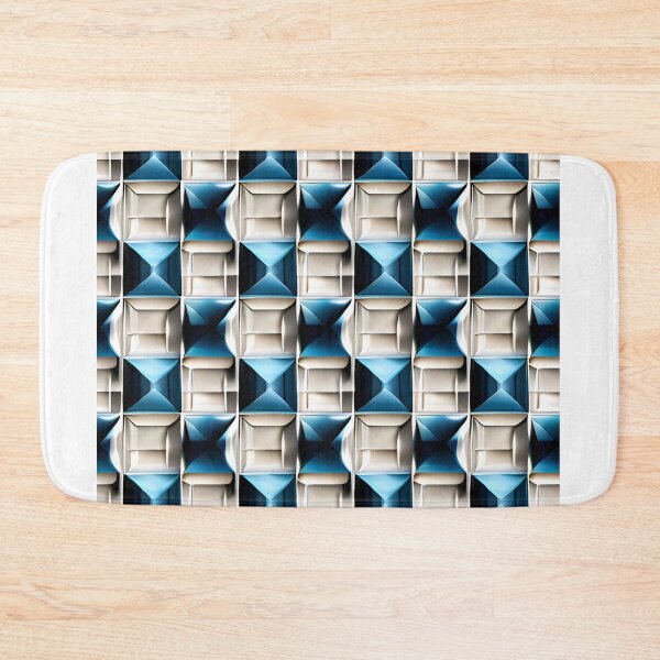 Item preview, Square Seamless Fabric Pattern Blue & Black Squares designed and sold by ptosis.