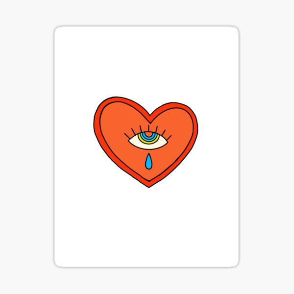 red heart with eye y2k sticker pack - Red Heart With Eye - Sticker
