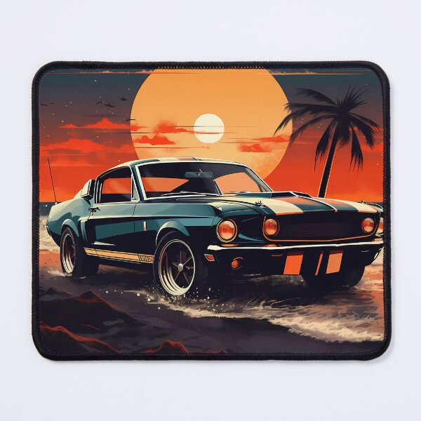 Item preview, Classic Shelby Mustang Muscle car On Retro beach designed and sold by SweetWhiskers.