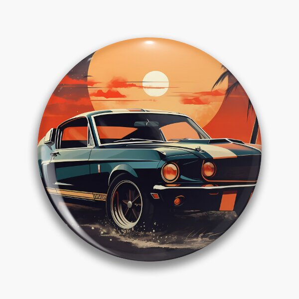 Item preview, Classic Shelby Mustang Muscle car On Retro beach designed and sold by SweetWhiskers.