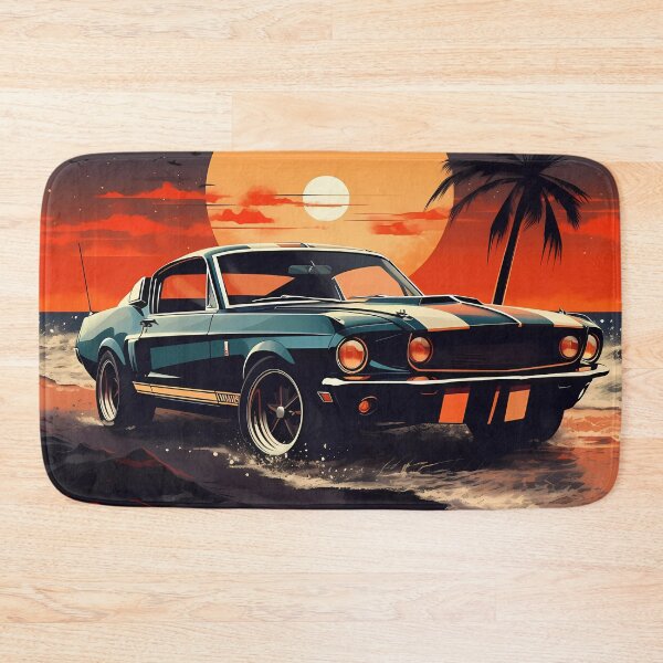 Item preview, Classic Shelby Mustang Muscle car On Retro beach designed and sold by SweetWhiskers.