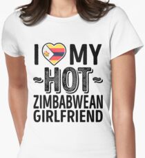 Ich liebe meine HEISSE Simbabwe-Freundin - niedliches Simbabwe-Paare Romantische Liebes-T-Shirts u. Aufkleber Tailliertes T-Shirt für Frauen