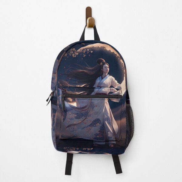 Item preview, Woman in Kimono under Crescent Moon designed and sold by Derek Gillette.