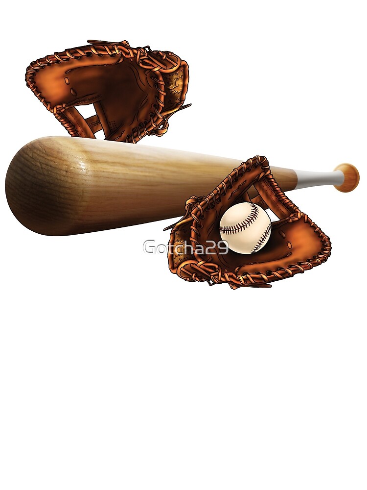 "Baseball Mitt Bat and Ball" by Gotcha29 Redbubble
