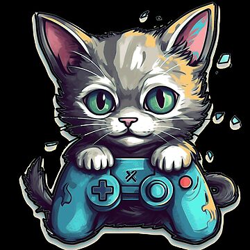 Cute lil kitten playing video Canvas Print