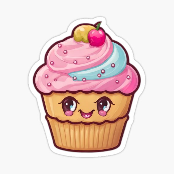 Cute Cupcake Sticker for Sale by Sawset