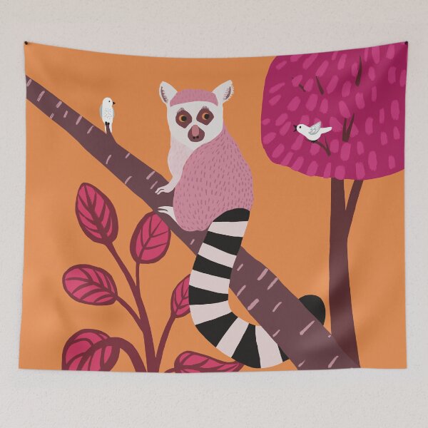 Item preview, Ringtail Lemur and Birds designed and sold by DCamille.