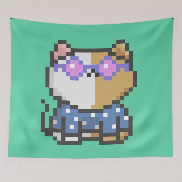 Item preview, Pixel Quiet Two Face White Ginger Cat 104 designed and sold by sosorimaru.