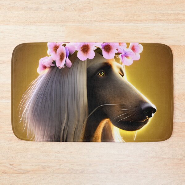 Item preview, Flower Crown Afghan Hound - Elegant Canine Beauty designed and sold by ZenEverAI.